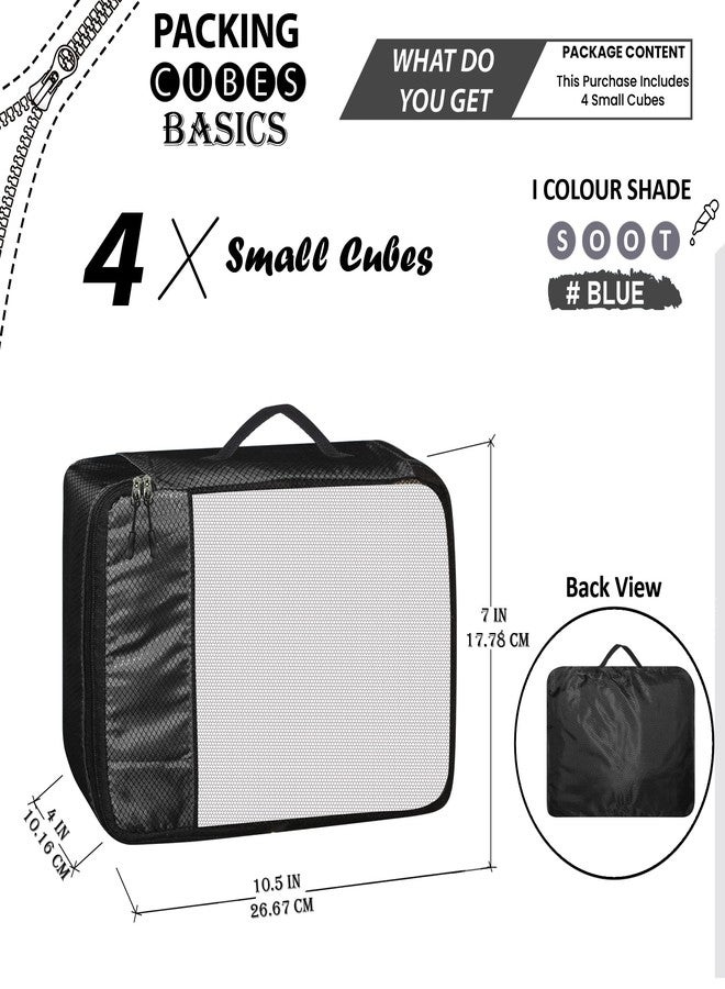 GBMI Compression Packing Cubes Travel Organizer, Travel Organiser Bags for Luggage, Clothes, Suitcase Travelling Pouches for Men And Women, Polyester (Small - Pack of 4, Black) - Image 2